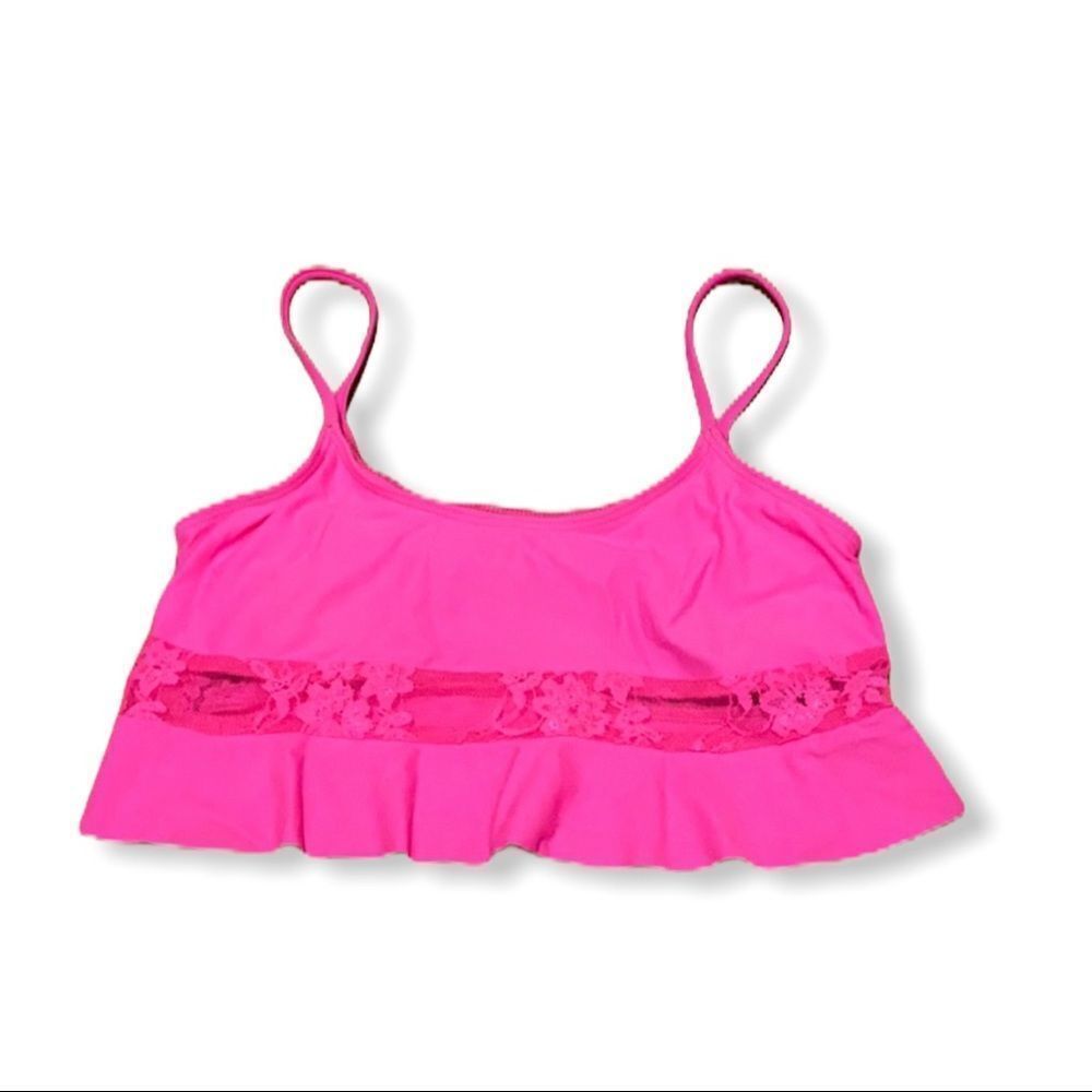 Beach Riot Tank Bikini Top Neon Pink nwot